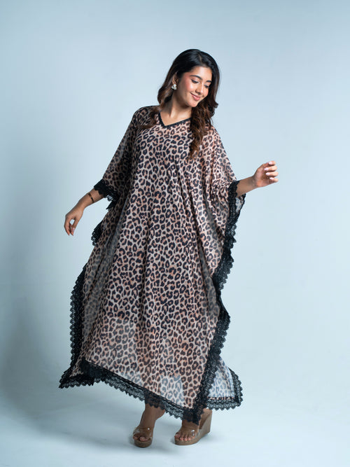 Leopard Print Garden Vareli Kaftan | Merci