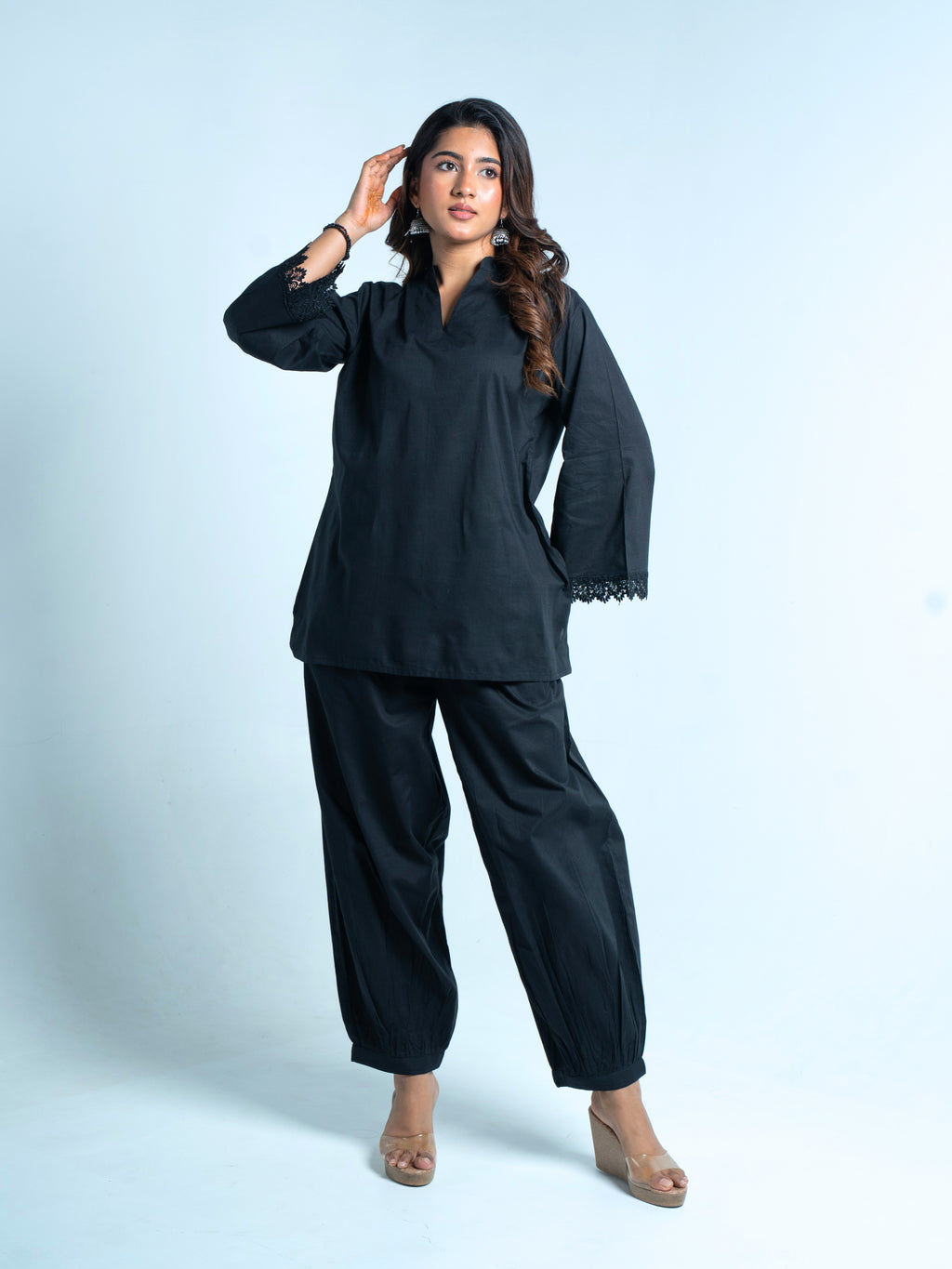 Black Cotton Co-ord Set