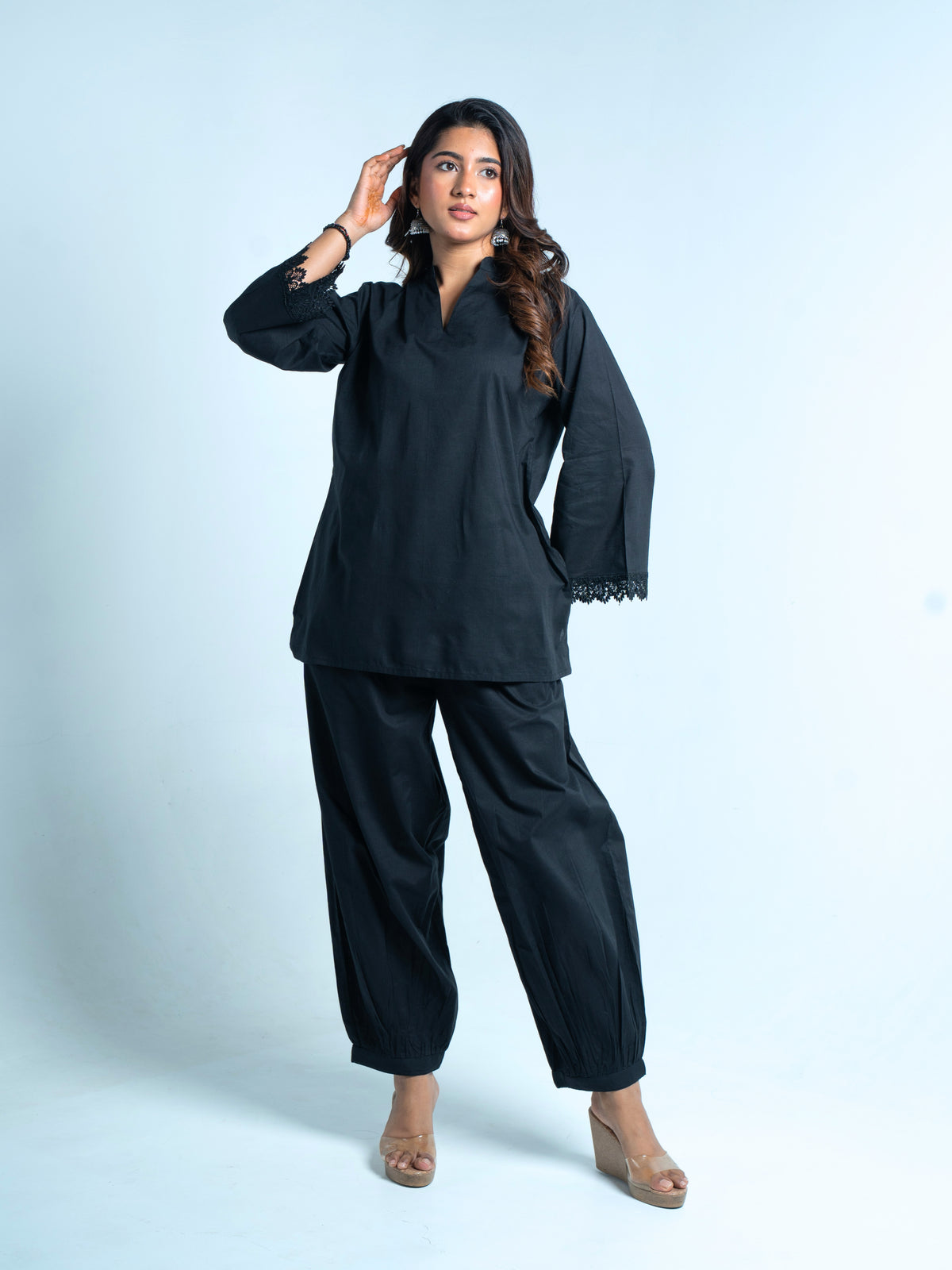 Black Cotton Co-ord Set